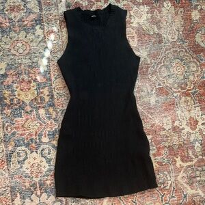 Olivaceous Black Sleeveless Sheath Mini Dress